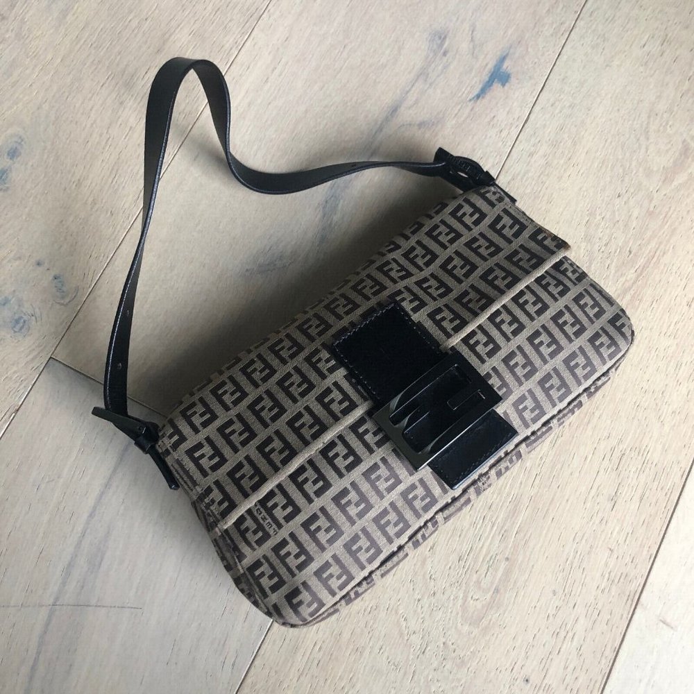 Fendi Shoulder Bag - Zucca Baguette, Light Brown Canvas
